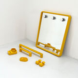 Ensemble de salle de bain jaune par Gedy, 1970s
