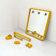 Ensemble de salle de bain jaune par Gedy, 1970s
