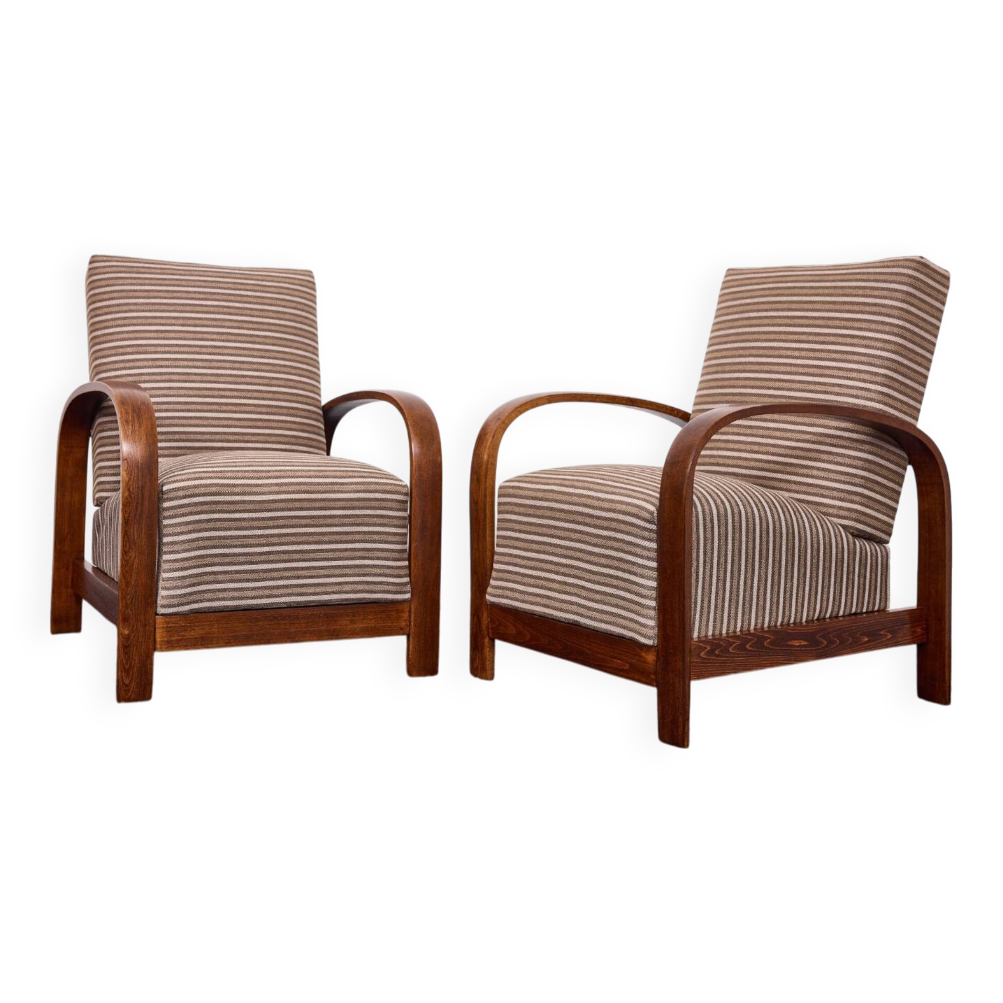 Fauteuils Art Déco hongrois, modèle 445, Szék és Faárugyár, Hongrie 1930