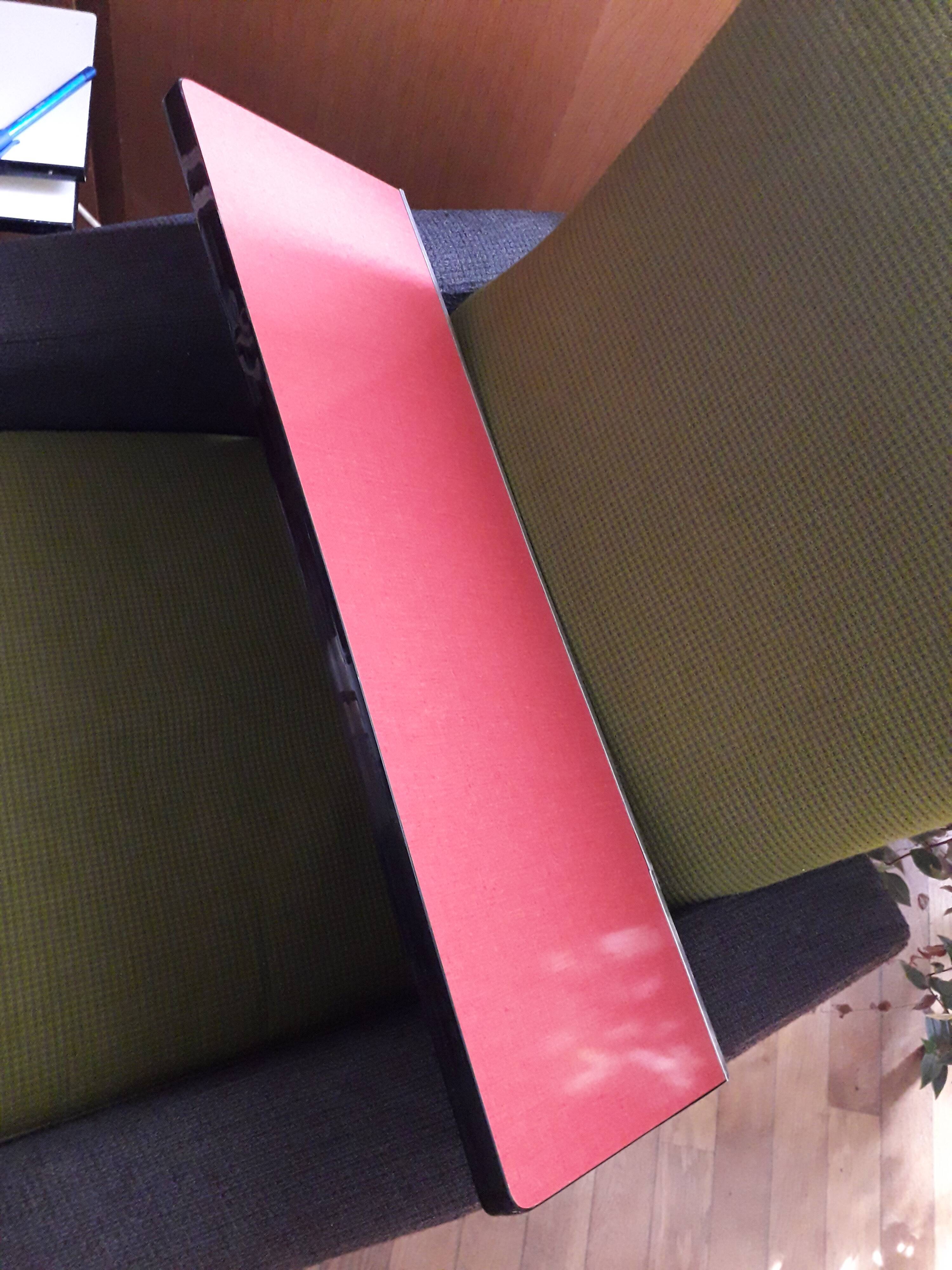 Vintage red formica shelf