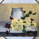 Painting oil on canvas flowers still life vintage 50s