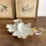 Porcelain leaf candle holder