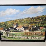 Oil on Canvas Painting of a Burgundian Village signed Blayo