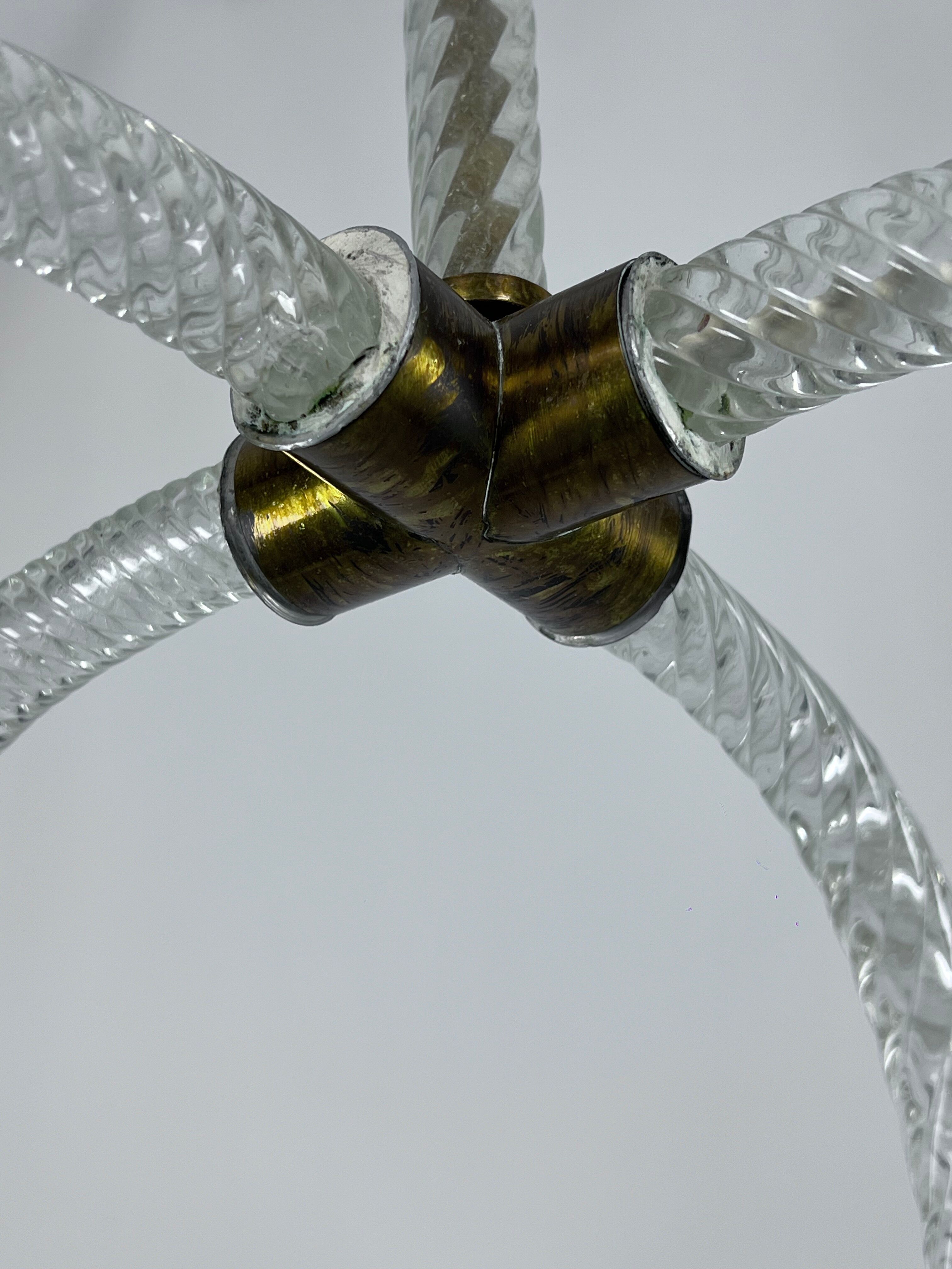 Ercole Barovier Murano glass pendant lamp Italy 1930s