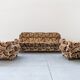 Canapé-lit 3 places avec 2 fauteuils, années 1970