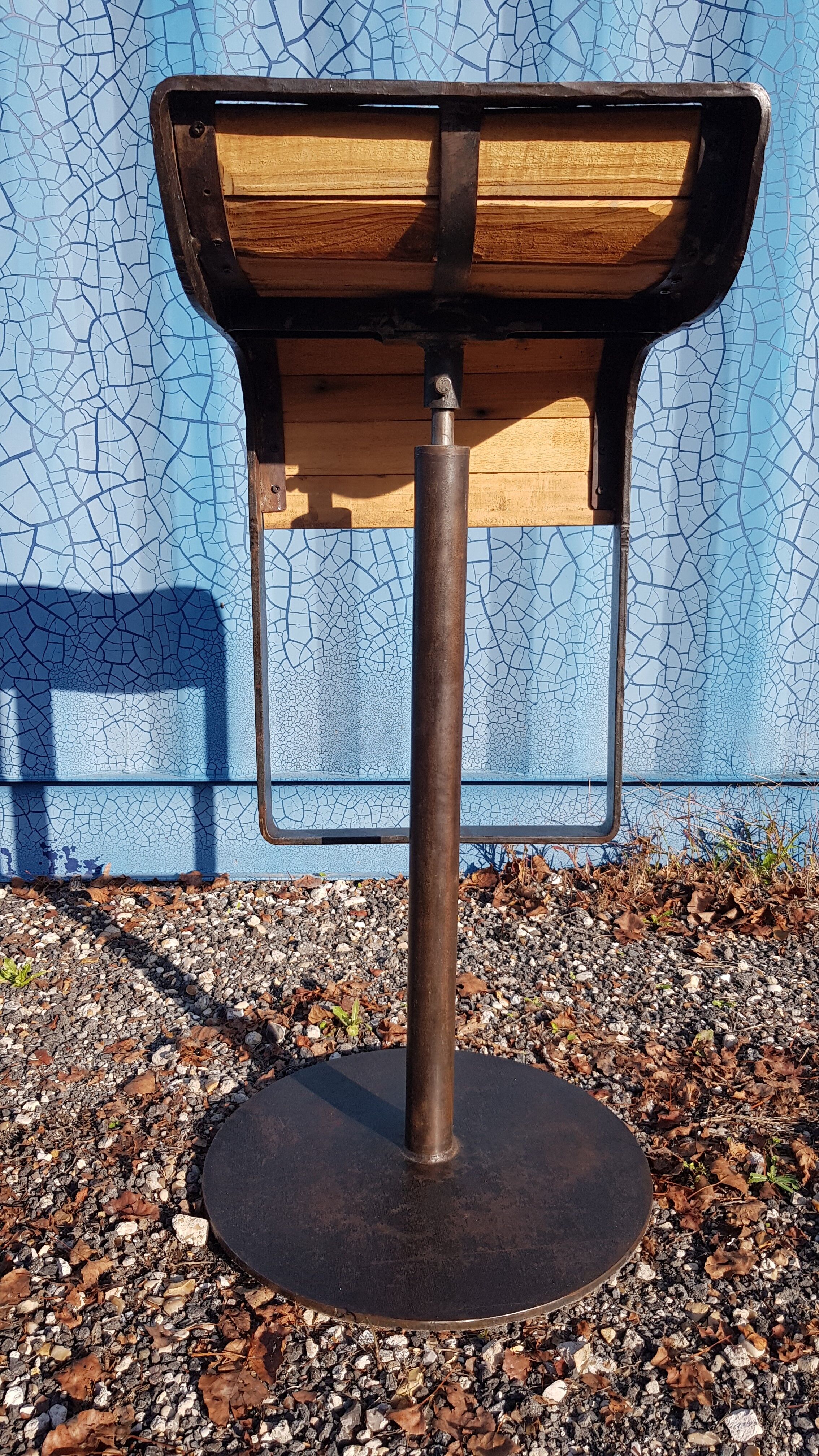 Bar stool design cast iron and wood