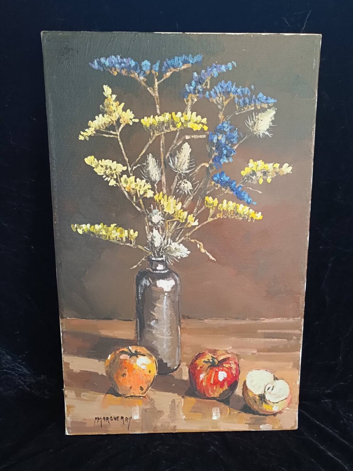 Margueray painting "Flowers and Apples"