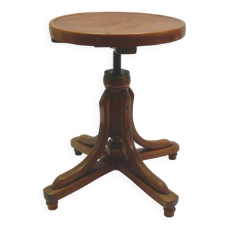 Tabouret de piano / tabouret pivotant, J. & J. Kohn company, tabouret ancien en bois courbé, vers 1900