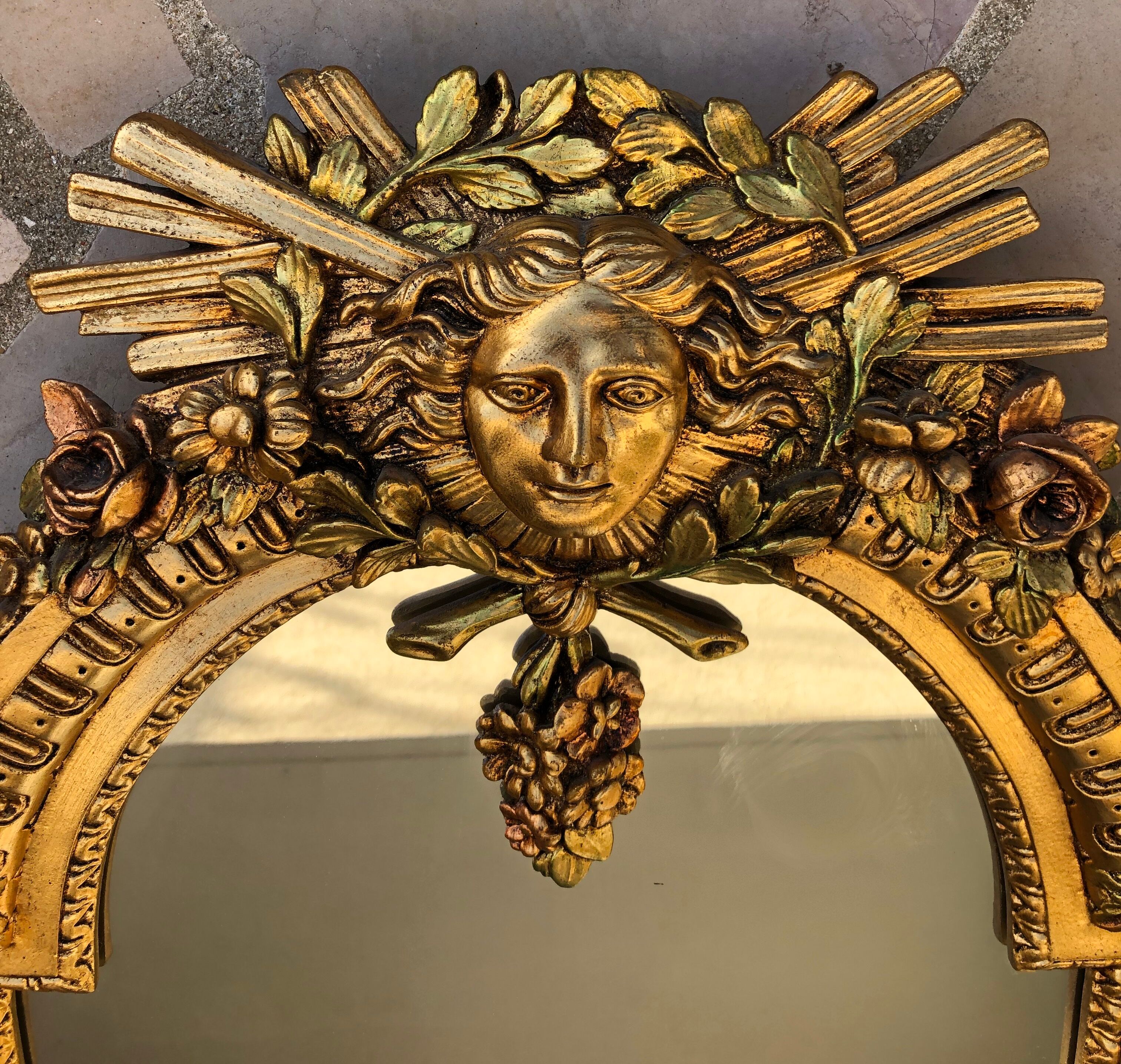 Gilded wooden mirror Regency style 54 x 95 cm