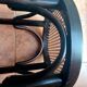 Set of 2 high bar stools made of wicker and rattan cane.