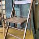 Paire de chaises terrasse pliable bois vintage