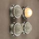 Vintage wall light in aluminium and glass, Italy, 1960s