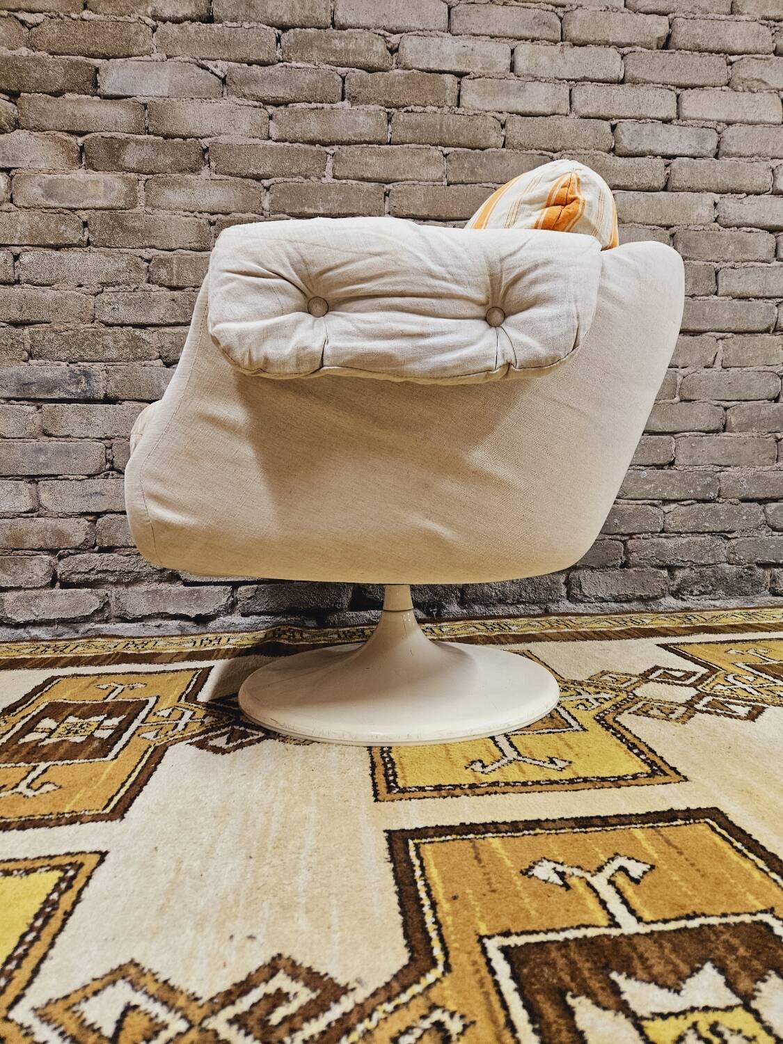 Swivel shell armchair by lusch erzeugnis 1970 vintage