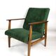 Vintage green velvet lounge chair, 1970s