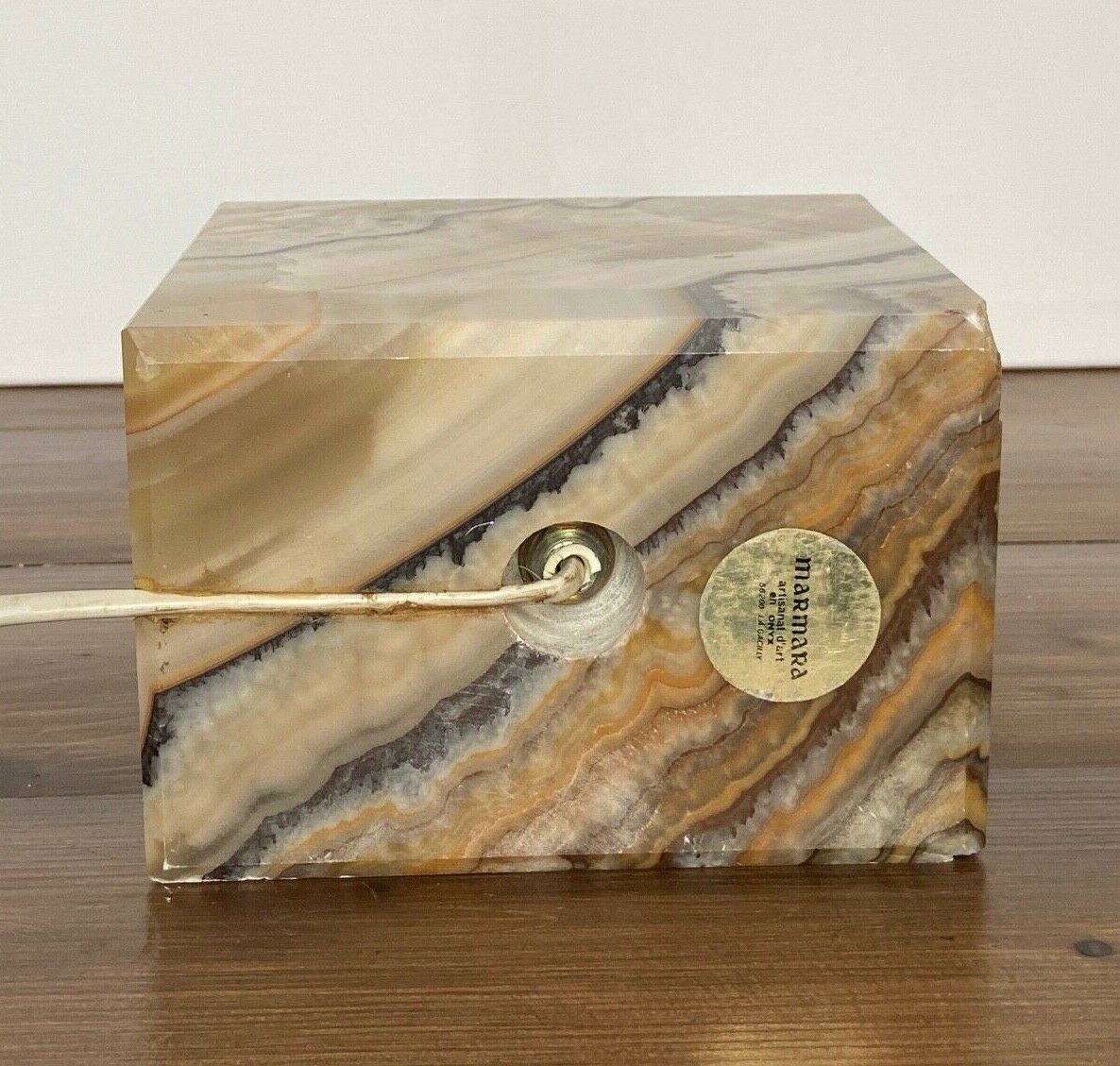 LAMP 1970 ON ONYX FOOT DESIGN FRENCH WORK MARMARA