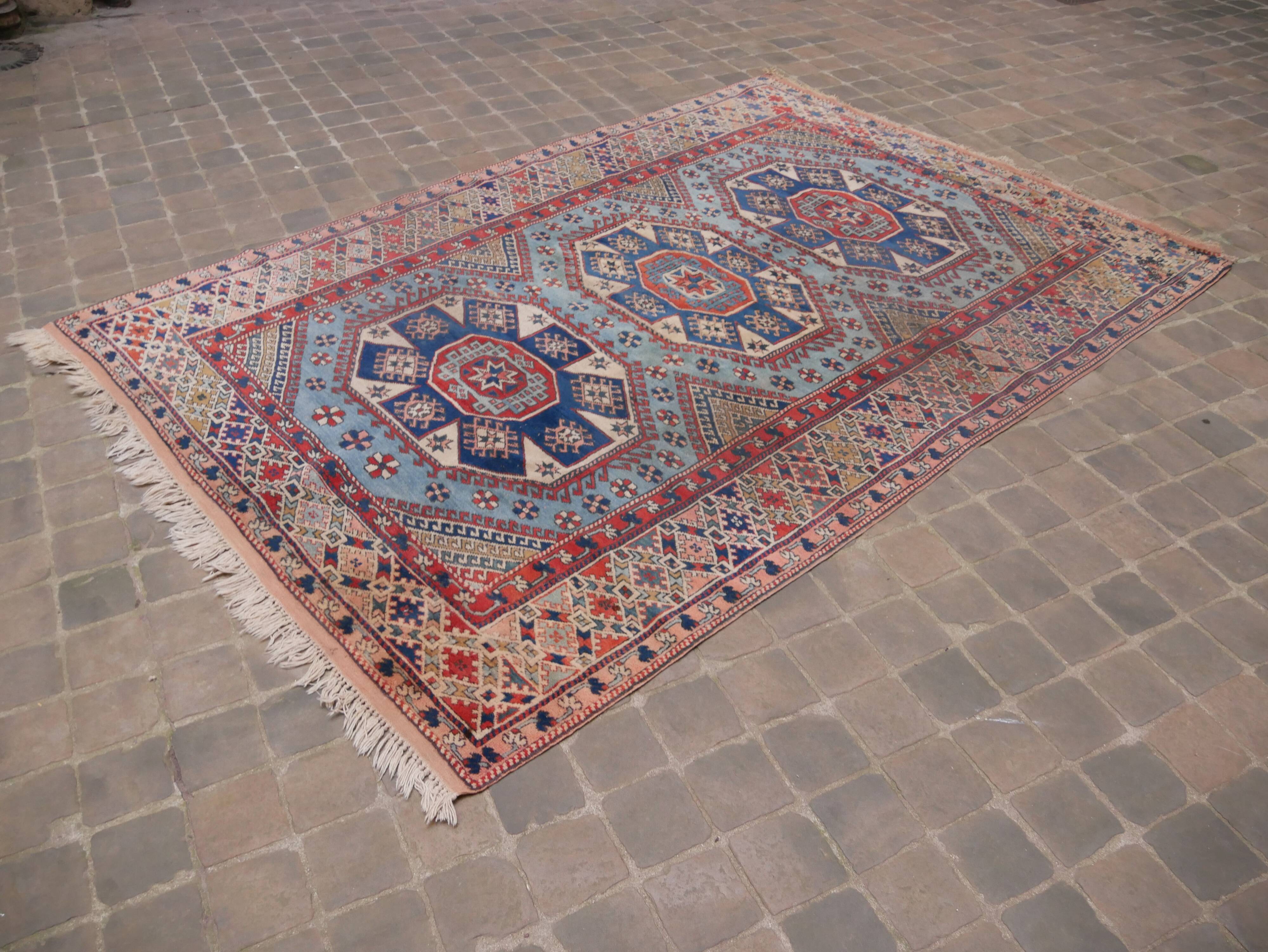 Oriental carpet handmade Turkish Vintage Bergamo
