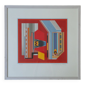 Peder Duke, Composition, Sérigraphie couleur, 1992, Encadrée