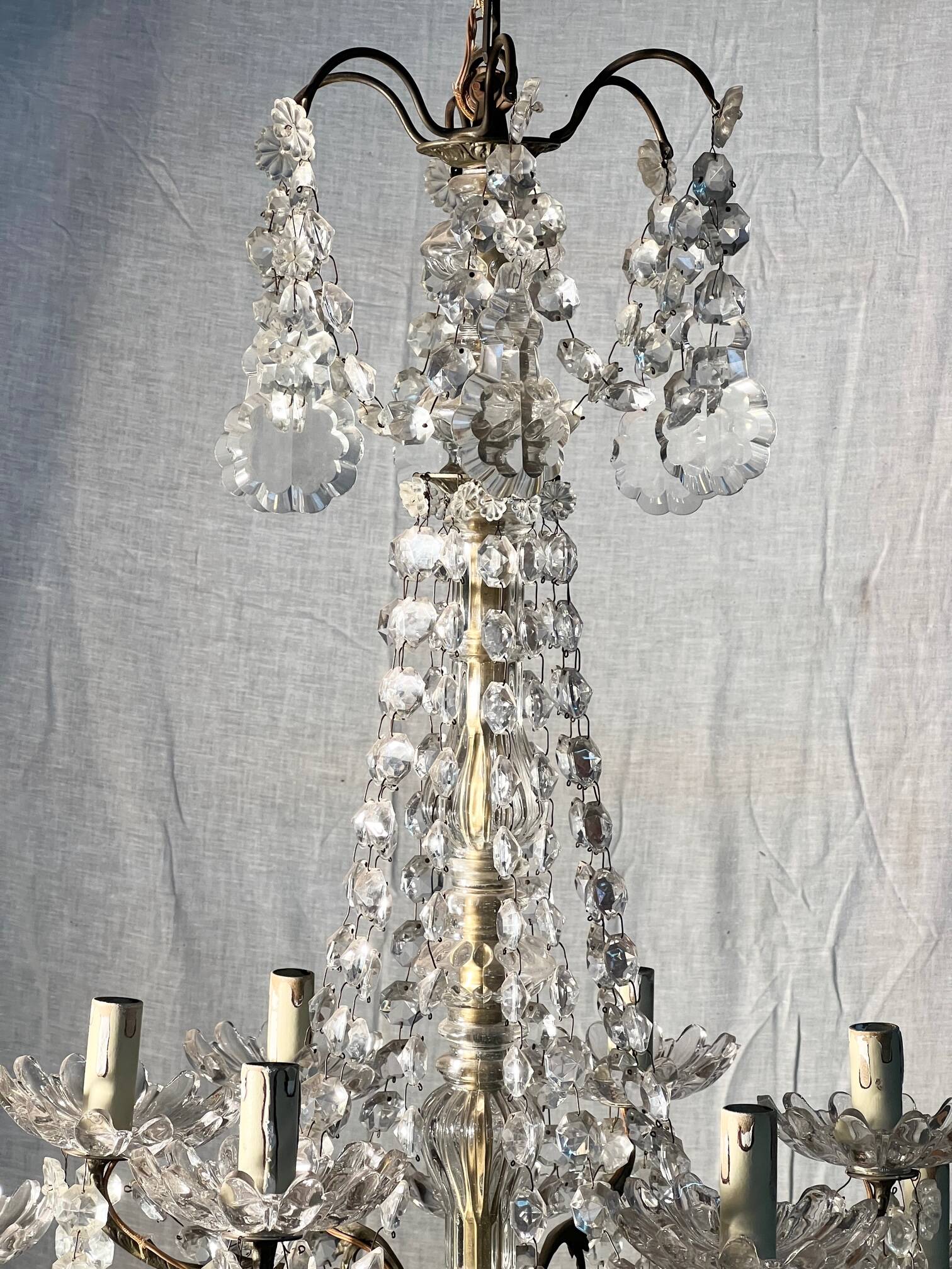 12-light crystal chandelier, antique light fixture