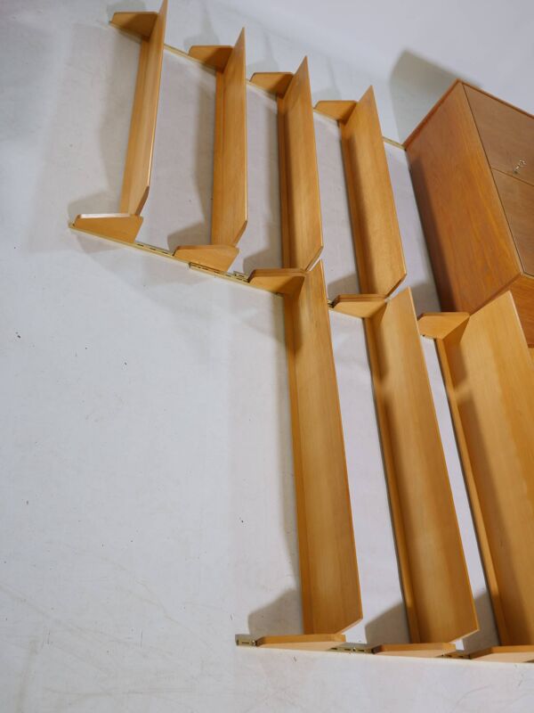 Étagère murale design en teck WK, meubles années 50-60