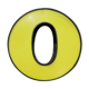 Yellow and black industrial sign "O" letter