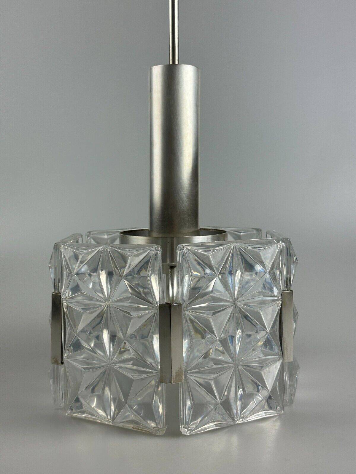 60s 70s ceiling lamp chandelier Hillebrand Leuchten Germany glass metal