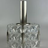 60s 70s ceiling lamp chandelier Hillebrand Leuchten Germany glass metal