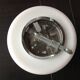 Half moon ceiling light in white opaline vintage 60s-70s