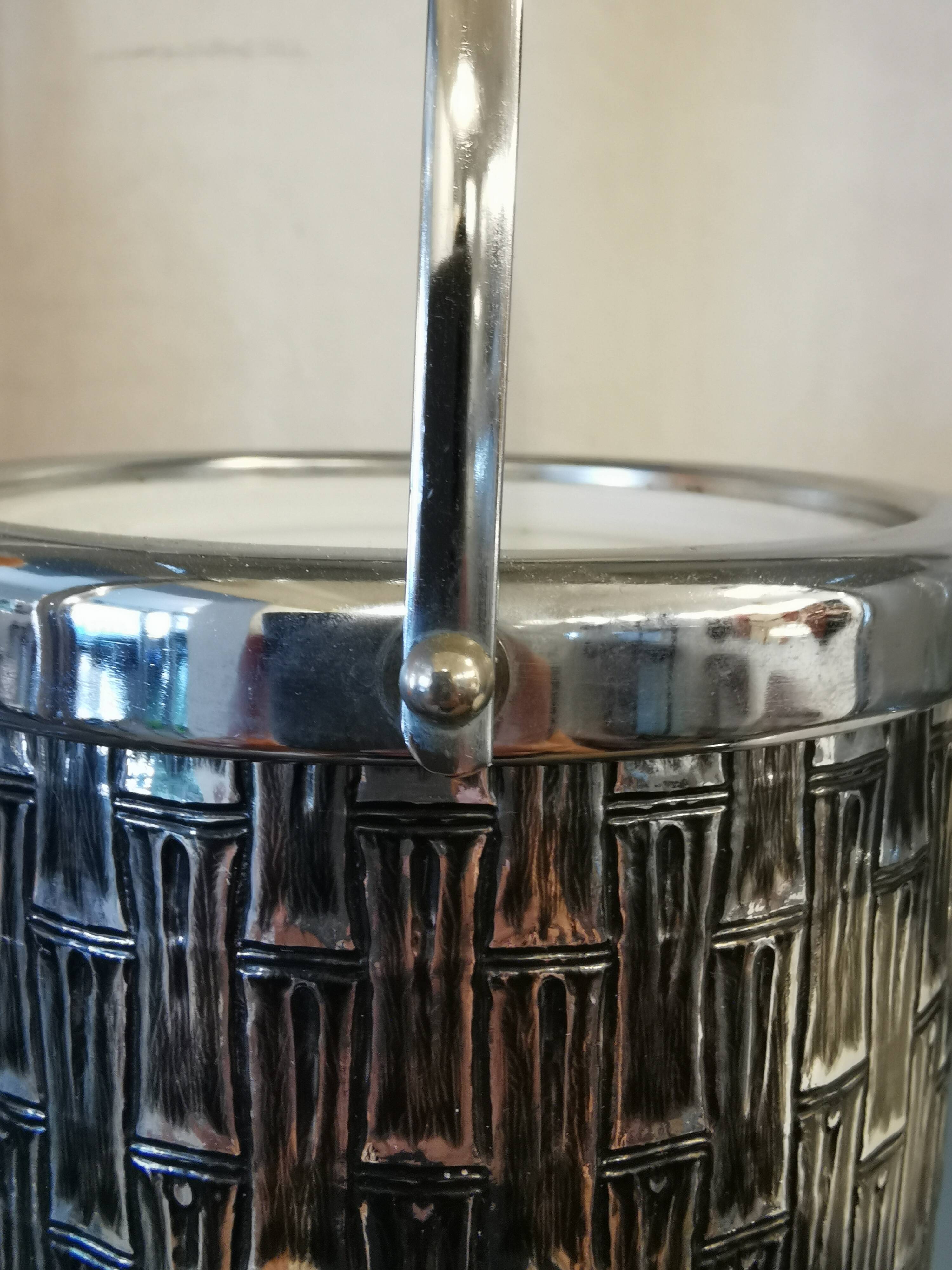 Vintage bamboo ice bucket 70s