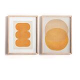 Duo of abstract paintings - paintings on paper signed Eawy