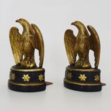 Pair of Hollywood Regency golden eagle bookends by Borghese. 60s