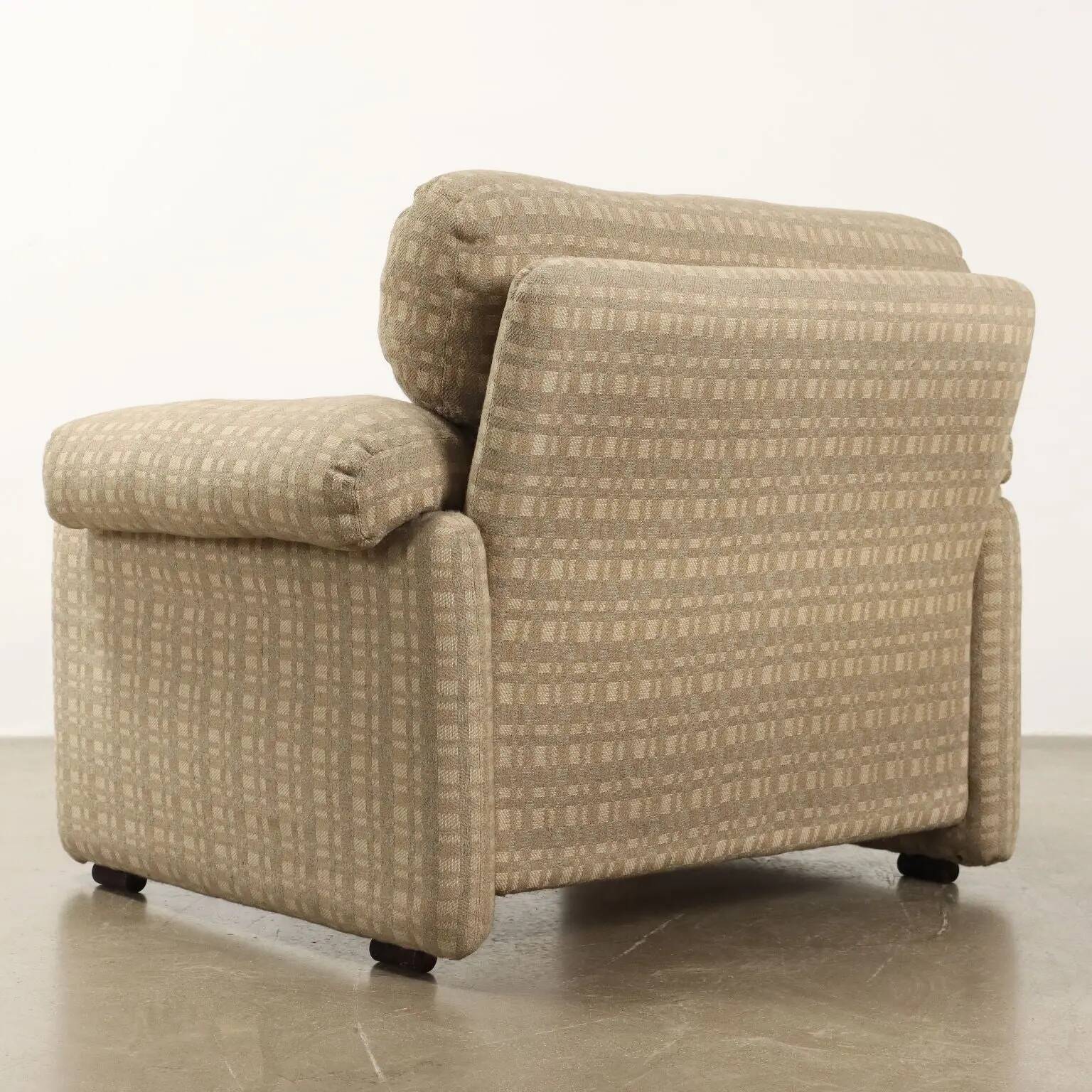 Paire de fauteuils C&C Coronado, design T. Scarpa, tissu vintage, années 1960-1970