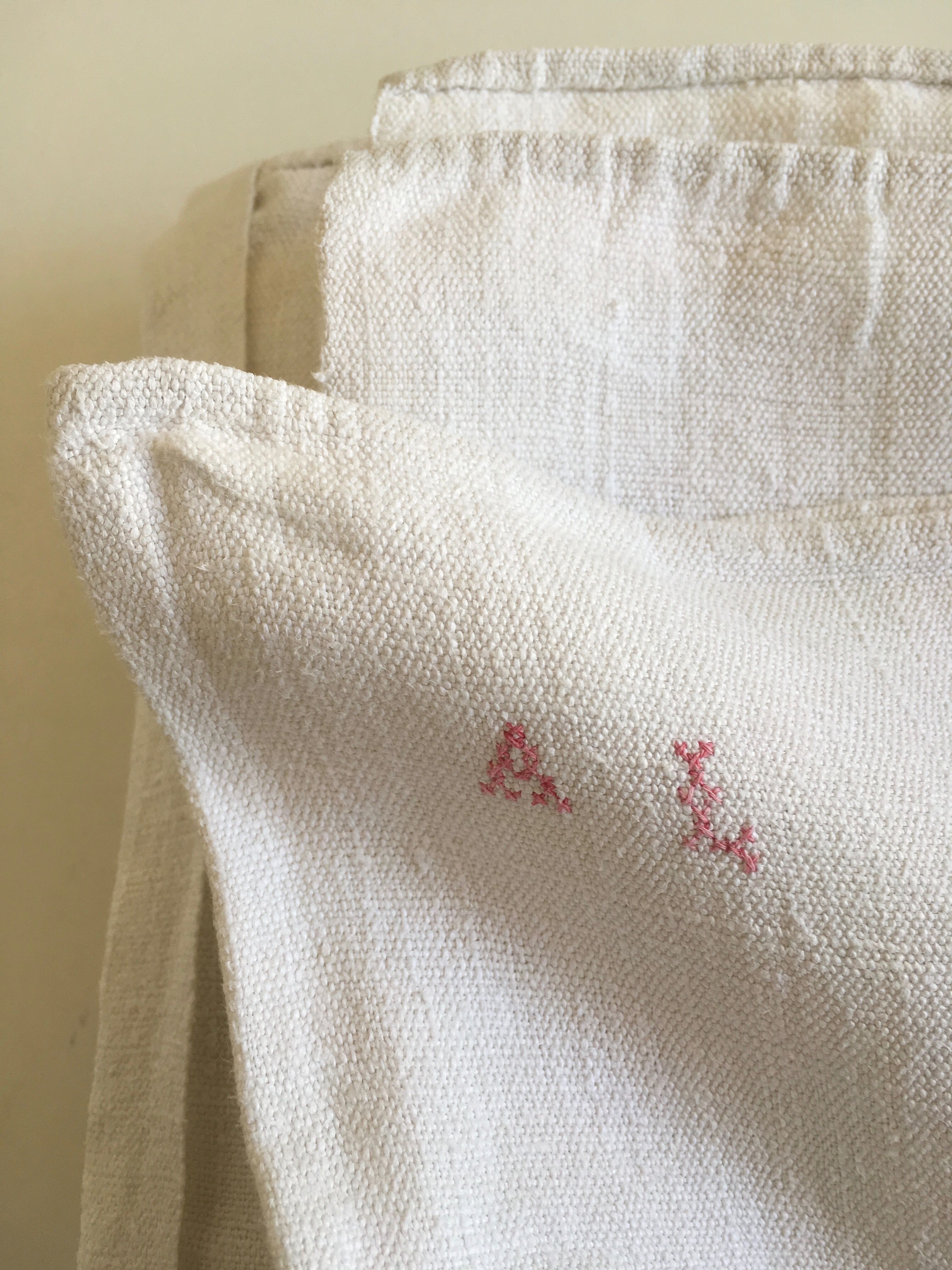 19th farm top in large raw linen cloth