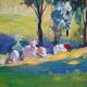 Countryside landscape oil on isorel by charley garry (1891_1973)