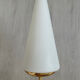 Pair of 1950 sconces in brass and opaque glass