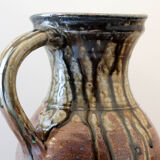 Glazed pyrite stoneware pitcher