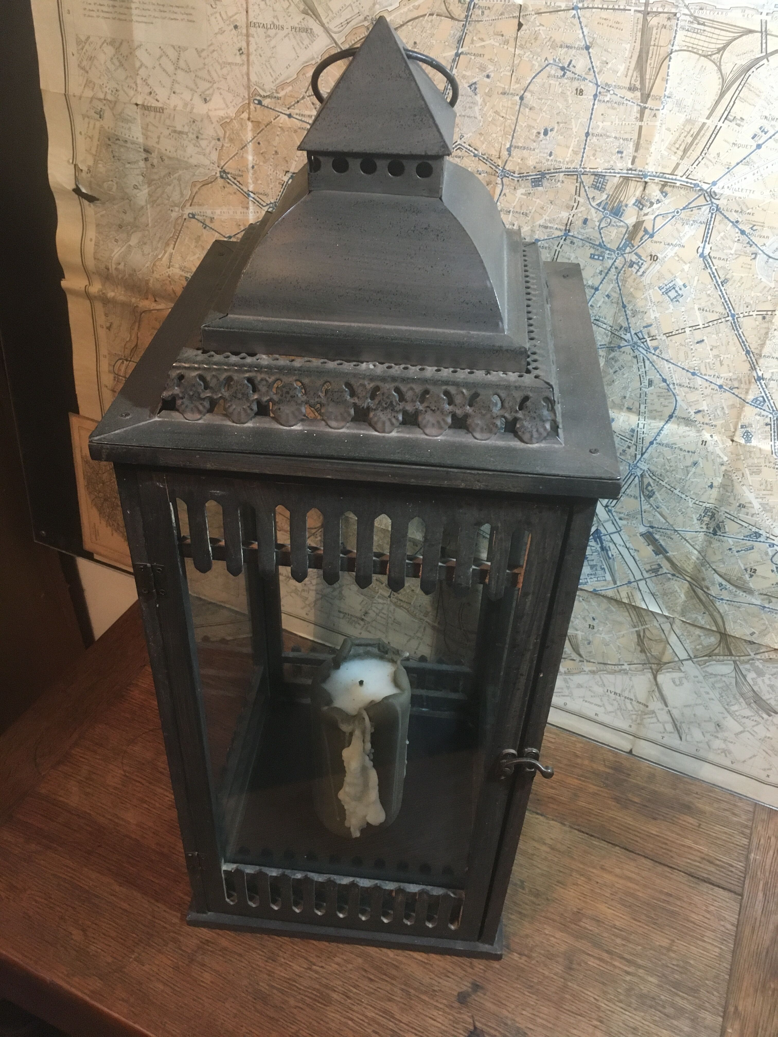 Wood and iron photophore lantern