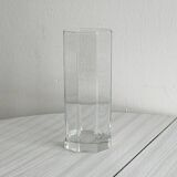 octagonal vase in thick transparent glass