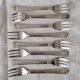 8 Christofle cake forks in silver metal model "Aria"