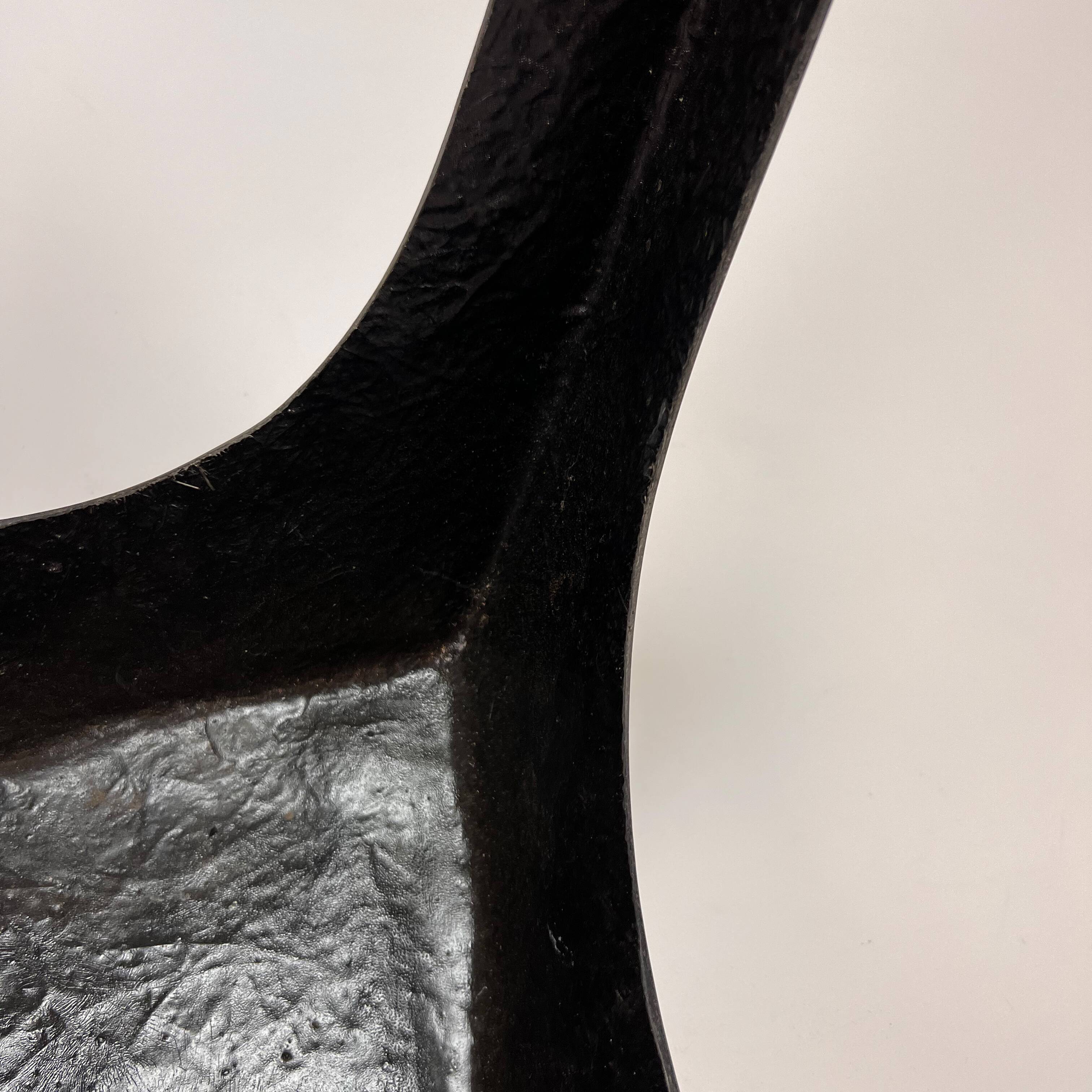 Italian fiberglass black stool, 1960s