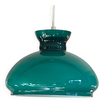 Dark green opaline glass pendant light