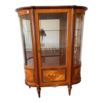 Louis XVI style silver showcase In marquetry