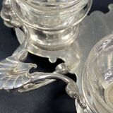19th century Louis XV style condiment holder, silver or silver-plated metal frame