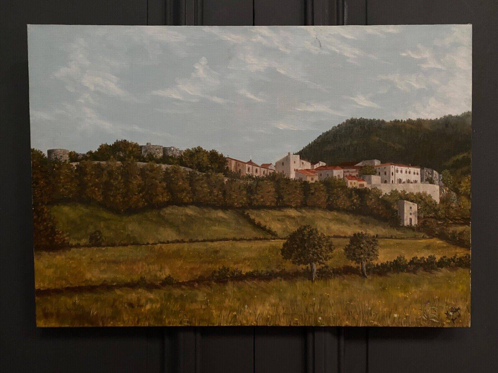 Oil on canvas by Michèle Culpo June 85 mountain landscape 20th century