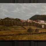 Oil on canvas by Michèle Culpo June 85 mountain landscape 20th century