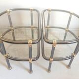 Pair of semi-circular coffee tables, 1970s