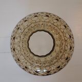 Amber glass globe for lighting - honeycomb relief