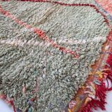 Moroccan Berber carpet Boujaad ecru with colorful patterns 292x197cm