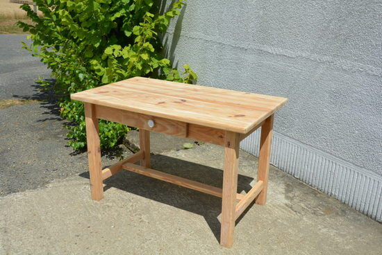 Natural wood farm table
