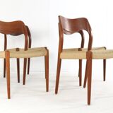 Lot de 4 chaises Niels O Möller modèle 71