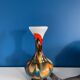 Vase opaline orange marron